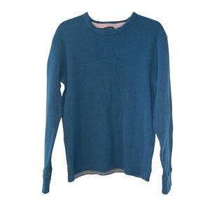 RELWEN Bi-Waffle Thermal Crew Sweatshirt in Blue Size Medium